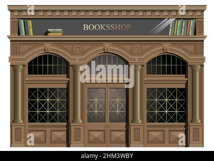 Bookstore facade Vector. Architecture design illustration decor ...