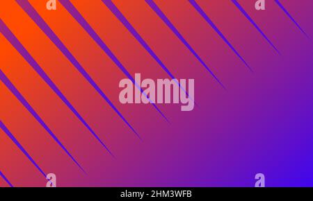 Blue orange abstract background with sharp line pattern design Stock Vector