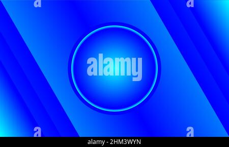 Blue abstract background with circles and lines design Stock Vector