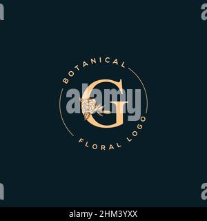Initial G letter luxury beauty flourishes ornament monogram logo Stock Vector