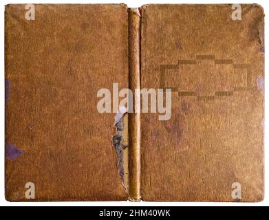 Old Photo Book - vintage cover with crimped paper - isolated on white Stock Photo
