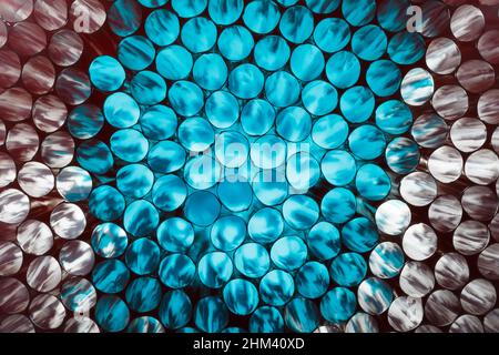 Abstract colored background of straws for a cocktail with backlight Stock Photo