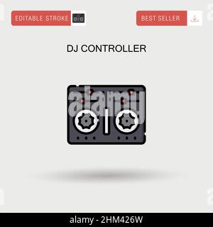 Dj controller Simple vector icon. Stock Vector