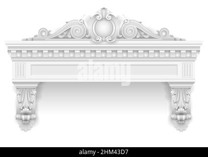 Classic architectural window facade decor for the facade of the arch or spent it. Set of vector elements. Transparent shadow. Stock Vector