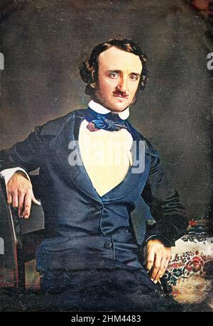 Portrait de Edgar Allan Poe (1809-1849), ecrivain americain. Photographie Stock Photo