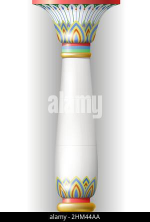 Ancient ornamentation column in the Egyptian, Sumerian or Persian style. Floral ornament to the Middle Eastern or Russian style. Vector graphics. Stock Vector