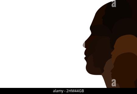 Diversity and Cultural Abstract Background with Dark Colors. Free space black history month concept banner Stock Photo
