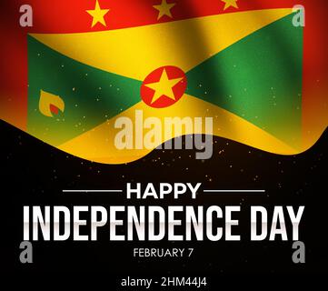 Grenada waving and closeup flag illustration. Perfect for background or ...