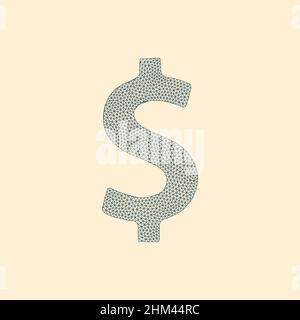 Dollar sign from polygonal black lines. Geometric dollar sign. Stock vector illustration isolated on white background. Stock Vector