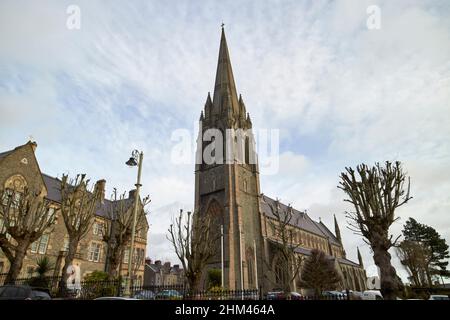 St Eugenes roman catholic Cathedral Derry Londonderry northern ireland with bishops house on the left Stock Photo