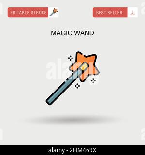 Magic wand Simple vector icon. Stock Vector