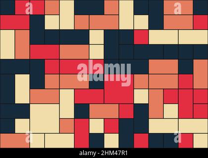 Abstract Offset Quads generative art background art illustration Stock Vector