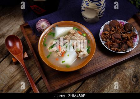 Heauy sparerib soup Stock Photo