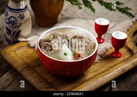 Heauy sparerib soup Stock Photo