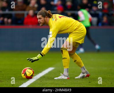 LONDON, United Kingdom,FEBRUARY 05:Ben Killip of Hartlepool United  during FA Cup Fourth Round between Crystal Palace and Hartlepool United  at Selhur Stock Photo