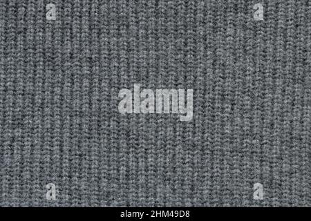 Dark heather grey wool and cachemire knitted fabric texture swatch Stock Photo