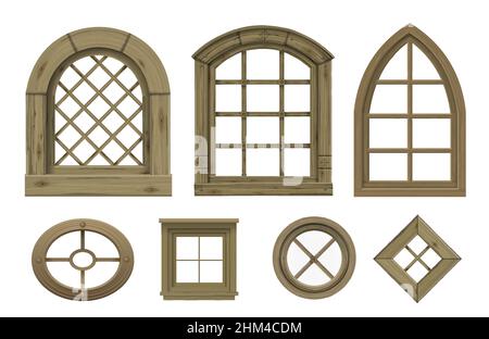 Set of textures of wooden vintage doors .Vector graphics. Medieval ...