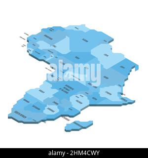 Isometric political map of Africa Stock Vector