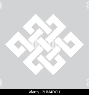 Endless knot - white vector symbol Stock Vector