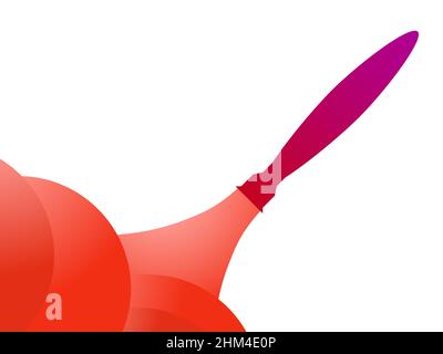 Rocket launch into space. Space rocket takeoff isolated on white background. Design for banners, posters and promotional items. Space tourism, a moder Stock Vector