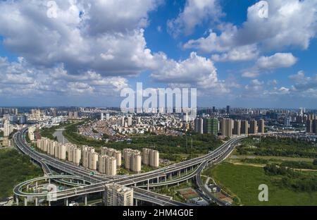The canal of huaian city in jiangsu Stock Photo