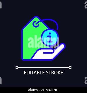 Product information pixel perfect RGB color icon for dark theme Stock Vector