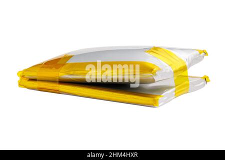 swollen double Li-ion battery pack isolated on white background Stock Photo