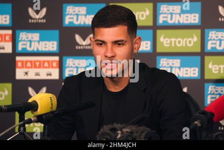 Newcastle United's new signing Bruno Guimaraes during a press conference at St James' Park, Newcastle upon Tyne. Picture date Monday February 7, 2022. Stock Photo