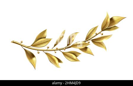 Vector graphics. Golden antique realistic vintage winner laurel wreath ...