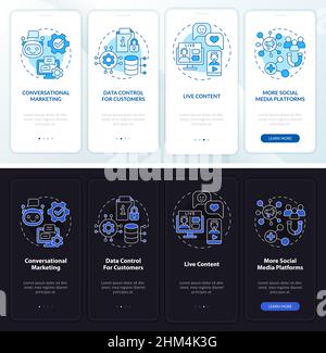 Modern marketing trends onboarding mobile app screen Stock Vector Image ...