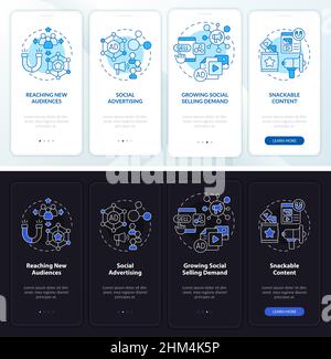 Social media trends onboarding mobile app screen Stock Vector Image ...