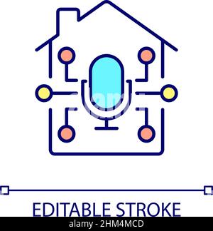 Voice control in smart home RGB color icon Stock Vector