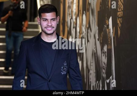 Newcastle United's new signing Bruno Guimaraes walks out of the player's tunnel following a press conference at St James' Park, Newcastle upon Tyne. Picture date Monday February 7, 2022. Stock Photo