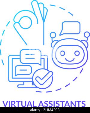 Virtual assistants blue gradient concept icon Stock Vector