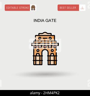 India gate Simple vector icon. Stock Vector