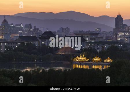 Beijing beihai park - the five dragon pavilions Stock Photo