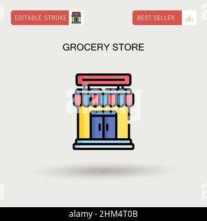 Grocery store Simple vector icon. Stock Vector