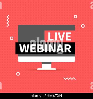 Live Webinar. Video Internet conference icon Stock Vector