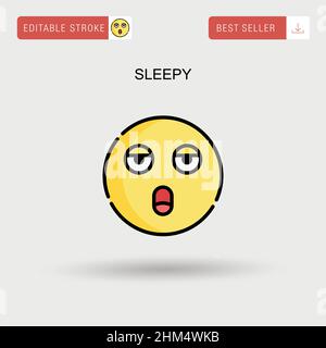 Sleepy Simple vector icon. Stock Vector