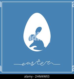 Easter day design. Continuous One Line Easter. Vector illustration for poster, card, banner and other. Stock Vector