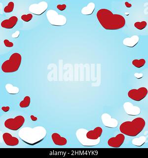 Happy valentines day greeting background in papercut realistic style ...
