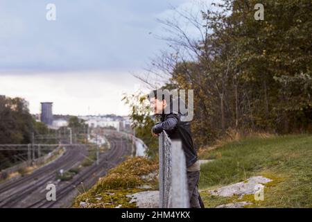 Smiling man looking away Stock Photo