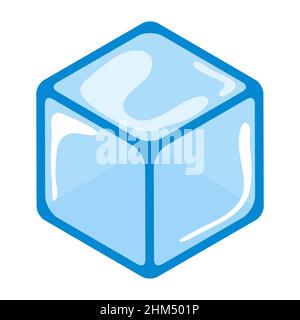 Ice cube cartoon symbol. Simple Vector illustration isolated on white background. Stock Vector
