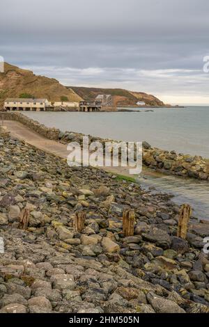 Looking towards Traeth Porthdinllaen from Morfa Nefyn on the Llyn Peninsula Wales on a winters day Stock Photo