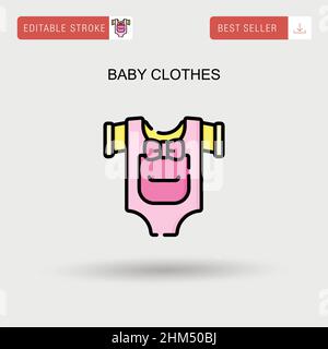Baby clothes Simple vector icon. Stock Vector