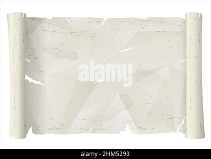 Old scroll sheet of crumpled torn paper. A decorative background. Vector graphics Stock Vector