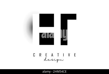 HT letters Logo with negative space design. Vector illustration with with geometric typography. Creative icon with letters. Stock Vector