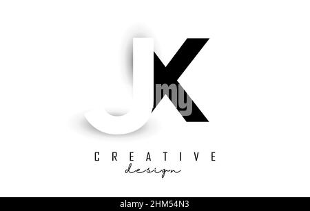 JX letters Logo with negative space design. Vector illustration with with geometric typography. Creative icon with letters. Stock Vector
