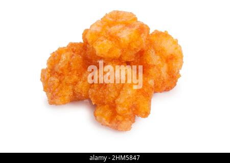 Studio shot of chilli flavoured rice crackers cut out against a white background - John Gollop Stock Photo