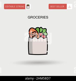 Groceries Simple vector icon Stock Vector Image & Art - Alamy